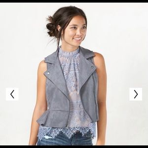 Women's LC Lauren Conrad Faux-Suede Peplum Vest